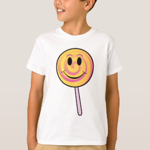 Camiseta Pirulito amarelo de sorriso bonito dos desenhos