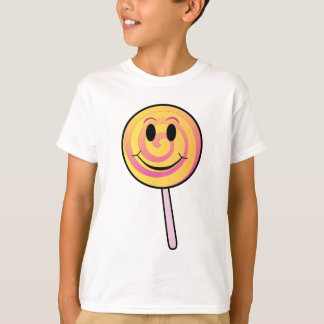 Camiseta Pirulito amarelo de sorriso bonito dos desenhos
