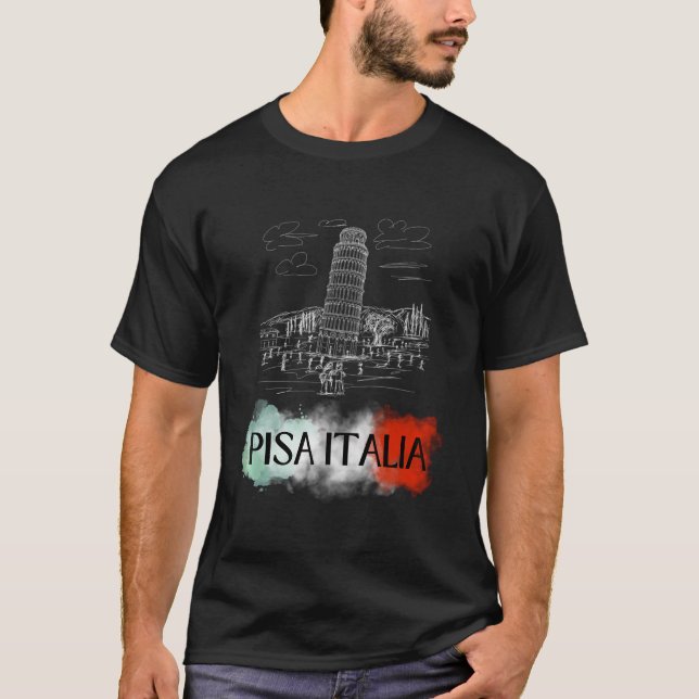 Camiseta Pisa Italia Flag Holiday Itália Souvenir Pi (Frente)