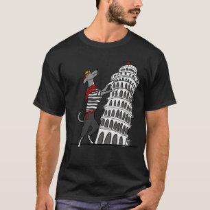 Camiseta Pisa Tower Itália Greyhound Dog Greyhound Race