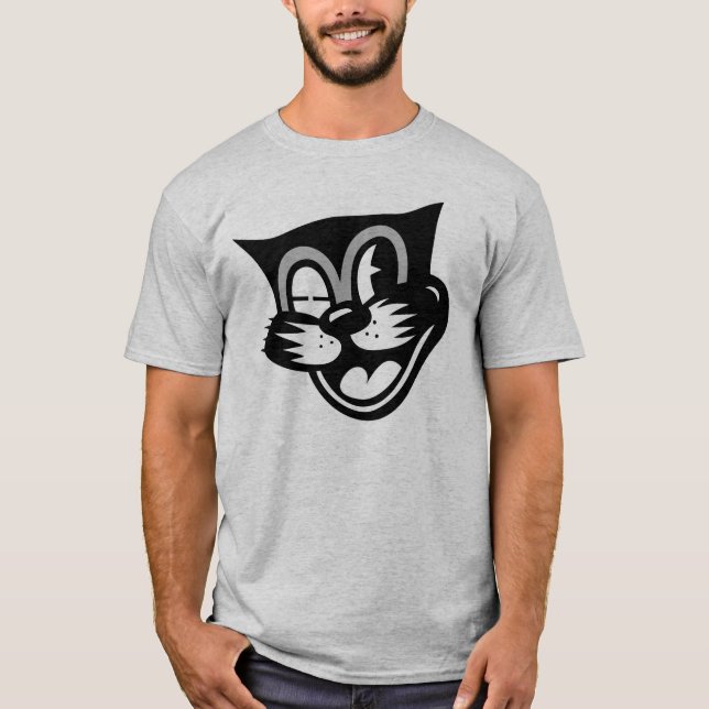 Camiseta Pisc o gato preto (Frente)