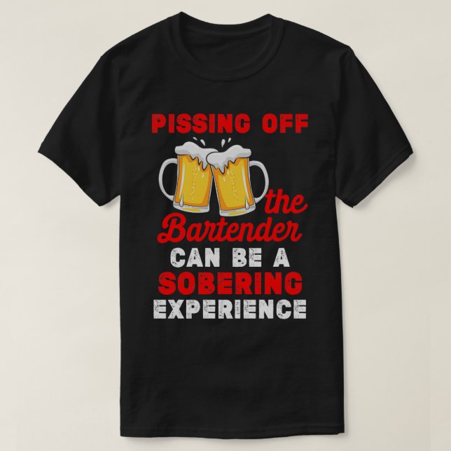 Camiseta Piscando O Barman Pode Ser Uma Experiência Sólida (Frente do Design)