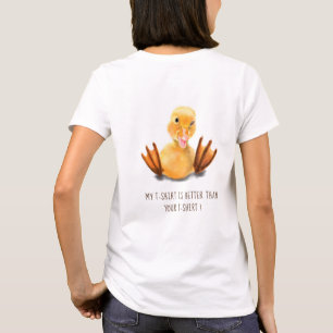 Camiseta Piscar os olhos de Reprodução de Pato Amarelo Fe
