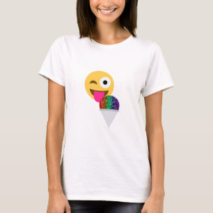 Camiseta piscar os olhos emoji brilhante