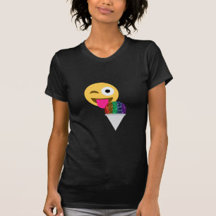Camiseta piscar os olhos emoji brilhante