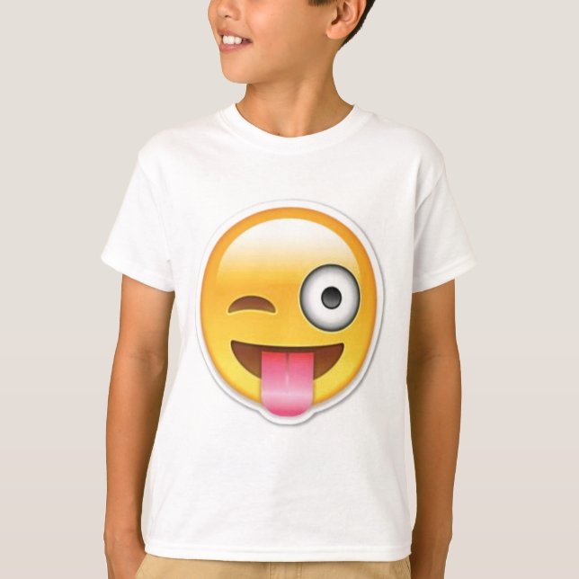 Camiseta Piscar os olhos insolente do emoji (Frente)