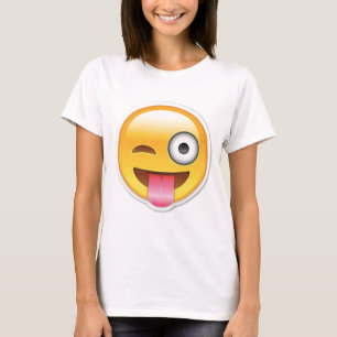 Camiseta Piscar os olhos insolente do emoji