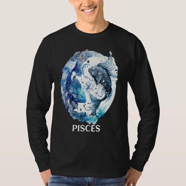 Camiseta Pisces 2 Fishes Zodiac Sign Astrological Water Nep (Frente)