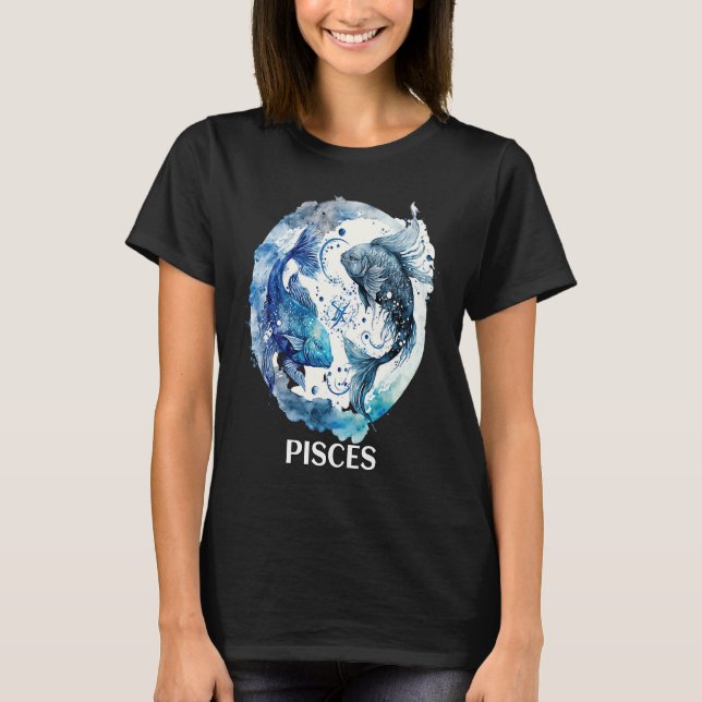 Camiseta Pisces 2 Fishes Zodiac Sign Astrological Water Nep (Frente)