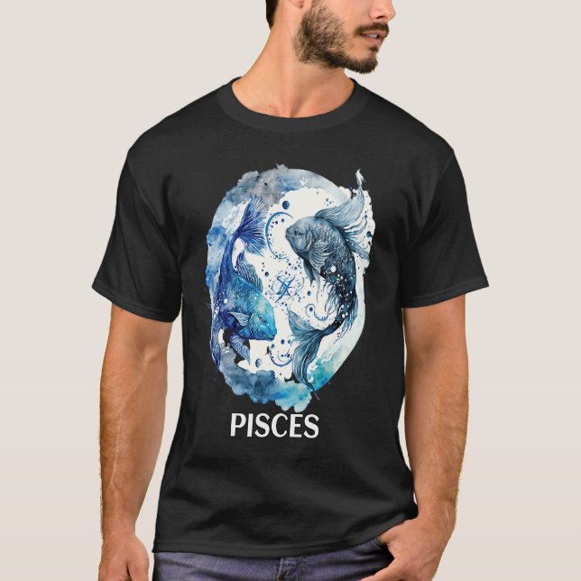 Camiseta Pisces 2 Fishes Zodiac Sign Astrological Water Nep (Frente)