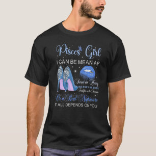 Camiseta Pisces Girl Birthday High Heels Dripping Lips Horo