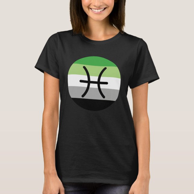 Camiseta Pisces Zodiac Sign Aromantic Pride LGBTQ Aro Pride (Frente)