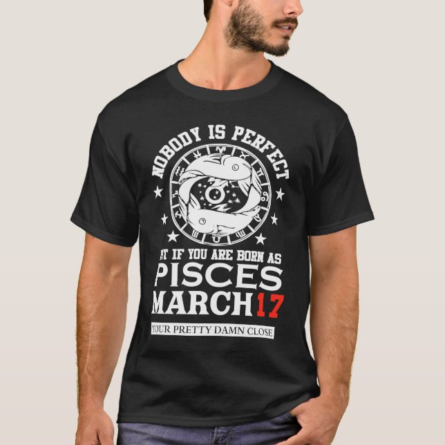 Camiseta Pisces Zodiac Sign March 17 Women Man Birthday Par (Frente)