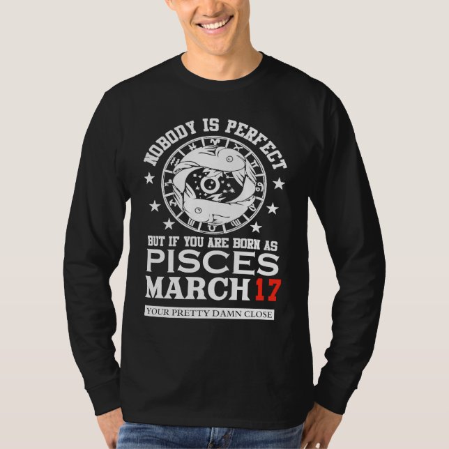 Camiseta Pisces Zodiac Sign March 17 Women Man Birthday Par (Frente)