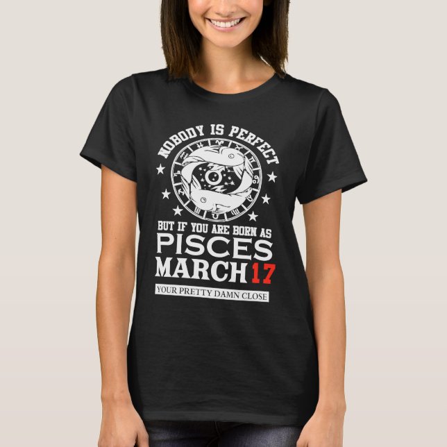 Camiseta Pisces Zodiac Sign March 17 Women Man Birthday Par (Frente)