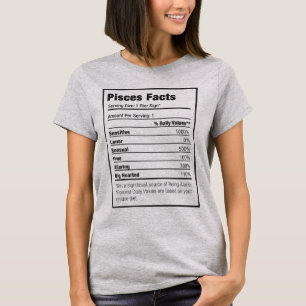 Camiseta Piscess Nutrition Fact Zodiac T-Shirt