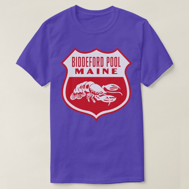 Camiseta Piscina Biddeford Maine Retro Shield White (Frente do Design)