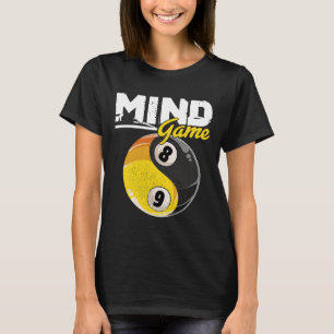 Camiseta Piscina Bilhar de Jogo da Mente Snooker Cue Stick