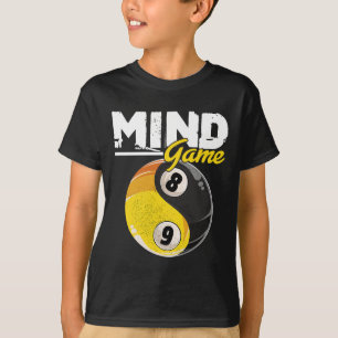 Camiseta Piscina Bilhar de Jogo da Mente Snooker Cue Stick