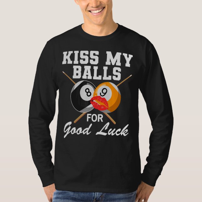 Camiseta Piscina Billiard Beija Minhas Bolas Boa Sorte (Frente)