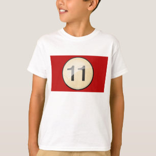 Camiseta Piscina Billiards Número 11. impressão frontal e t