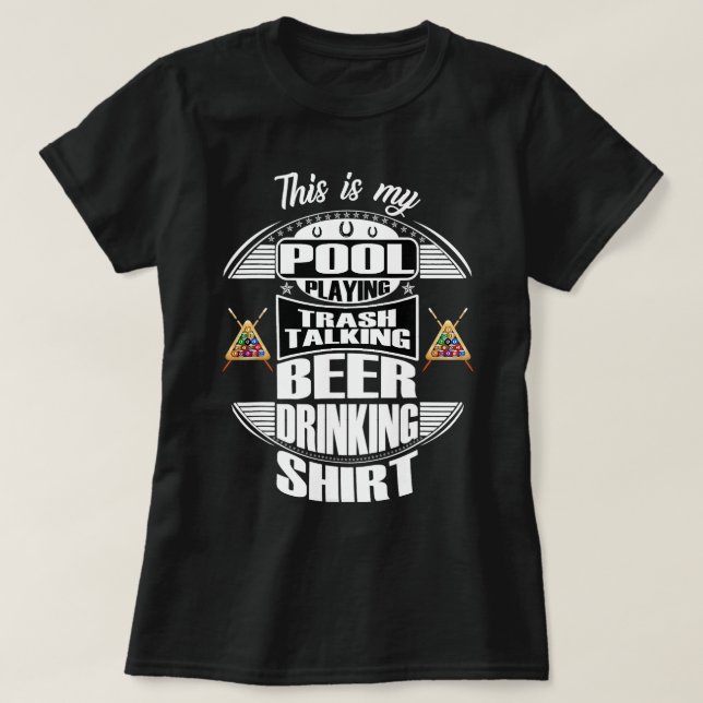 Camiseta Piscina de cerveja Tocando Bebendo de cerveja 8 Ba (Frente do Design)