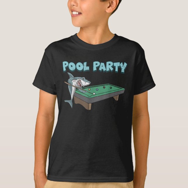 Camiseta Piscina de tubarão, trocadilho Billiard Summer Pis (Frente)