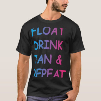 Camiseta Piscina de Verão Bebida Flutuante Tan & Repetir