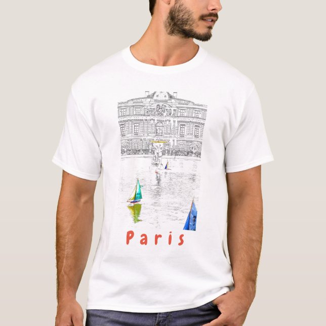 Camiseta Piscina do Jardim do Luxemburgo - Paris (Frente)
