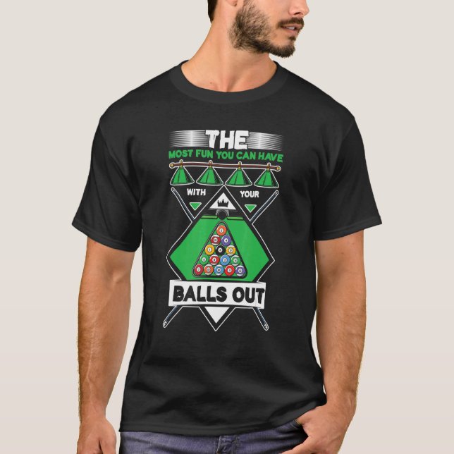 Camiseta Piscina do Snooker do Billiard Mesa (Frente)