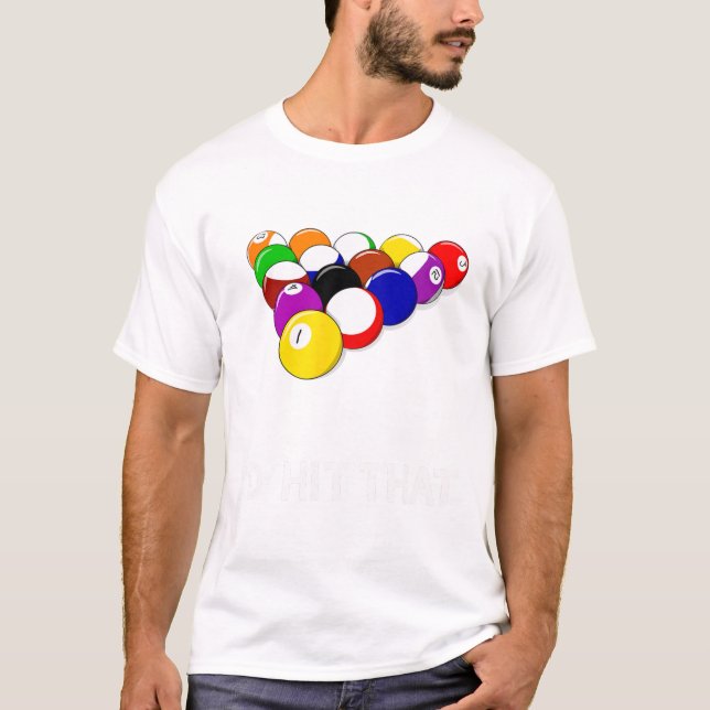 Camiseta Piscina Engraçada Id Atingiu O Presente Do Billiar (Frente)