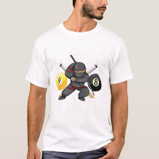 Camiseta Piscina Engraçada Ninja Cute Pocket Billiards Meni