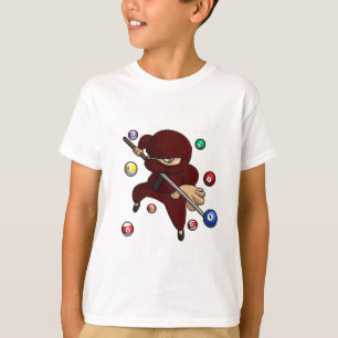 Camiseta Piscina Engraçada Ninja Cute Pocket Billiards Meni