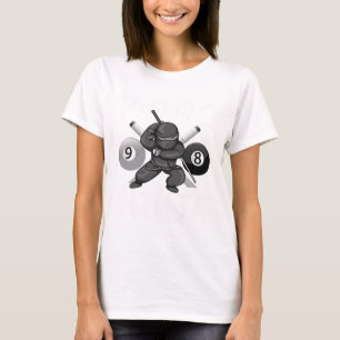 Camiseta Piscina Engraçada Ninja Cute Pocket Billiards Meni