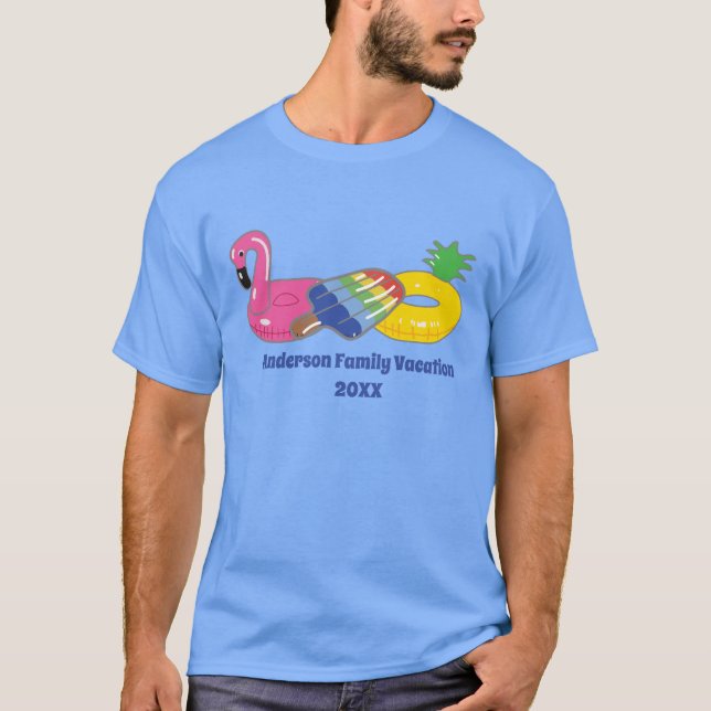 Camiseta Piscina Flutua Férias de Praia Gráfico Personaliza (Frente)