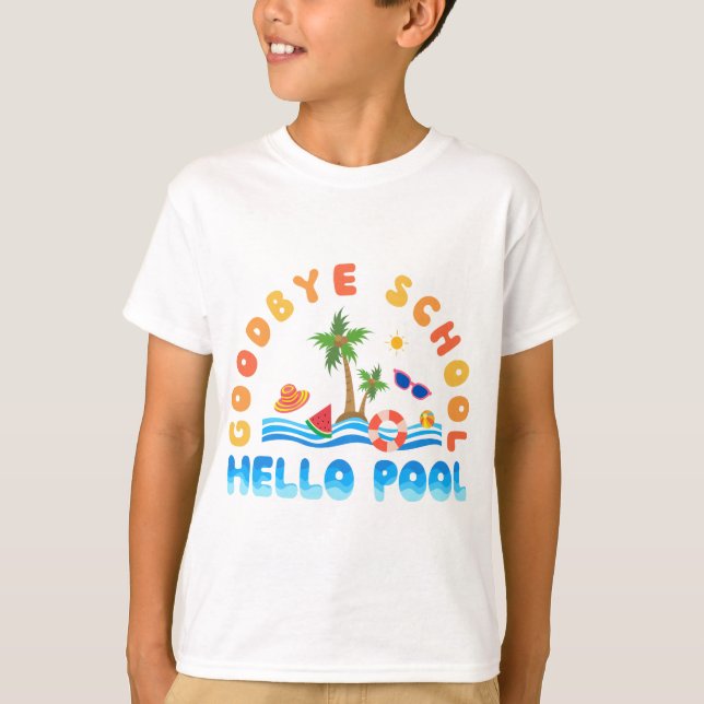 Camiseta Piscina Goodbye School Hello (Frente)