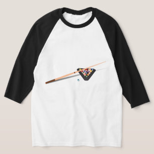 Camiseta Piscina Mesa Cue Stick e Balls Name