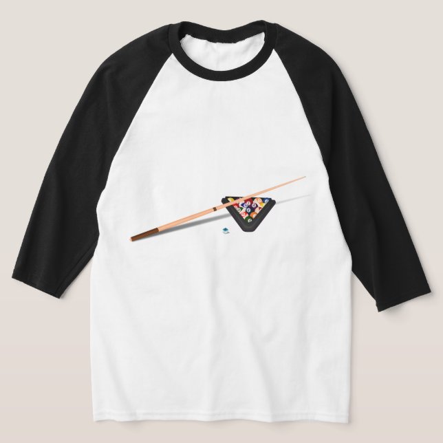 Camiseta Piscina Mesa Cue Stick e Balls Name (Postura )