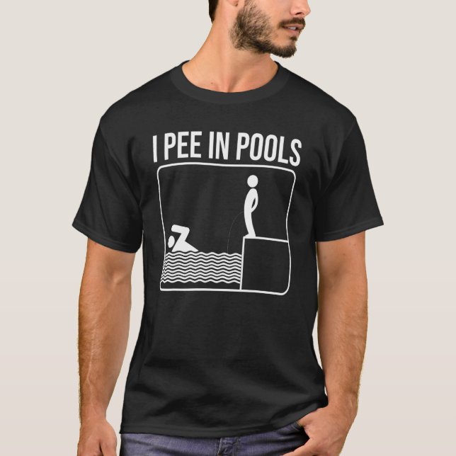 Camiseta Piscina Para Homens Nadando Piscina Nadador Esport (Frente)