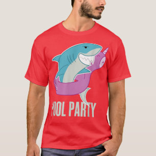 Camiseta Piscina Party Inflatable Unicorn Float Funny Shark