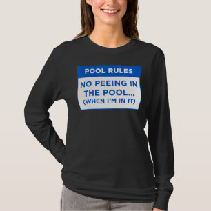 Camiseta Piscina Regras em Extremidade na Design da Palavra