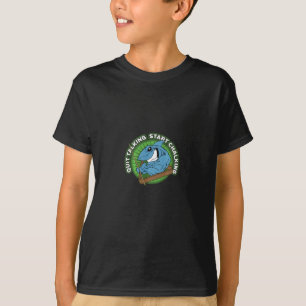Camiseta Piscina Shark Sair Falando Começar A Discar Longa