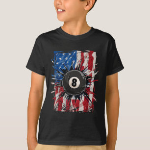Camiseta Piscina Snooker Billiards Player 8 Ball Eua Americ