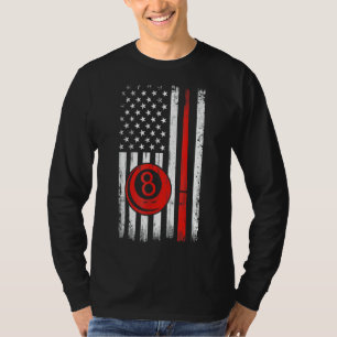 Camiseta Piscina Stick Billiards 8 Ball Vintage EUA F Ameri