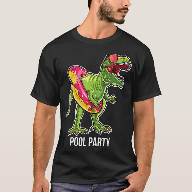Camiseta Piscina T Rex Dinossaur Doughnut (Frente)