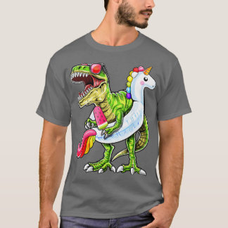 Camiseta Piscina T Rex Dinossaur Unicorn Float Summer Shi