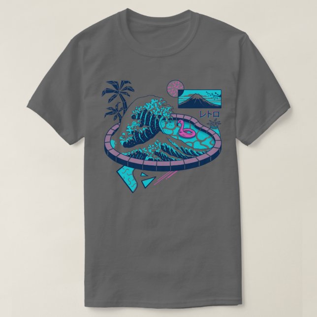 Camiseta Piscina Wave Vapor (Frente do Design)
