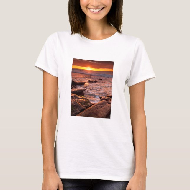 Camiseta Piscinas laterais no pôr do sol, Califórnia (Frente)