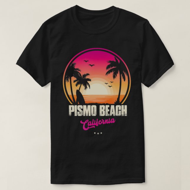 Camiseta Pismo Beach Souvenir California Lembrete (Frente do Design)