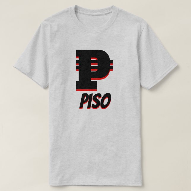 Camiseta ₱ Piso filipino, Cinza (Frente do Design)